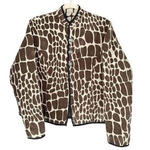 T3 Irresistible Reversibles Women Giraffe Print Button Front Jacket Size L